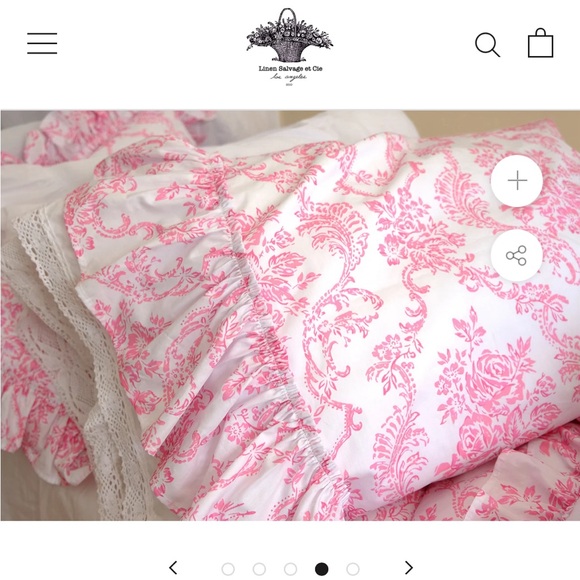 linen salvage trellis damask twin duvet and sham - Picture 3 of 6